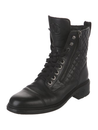 Chanel 2018 Interlocking CC Logo Combat Boots