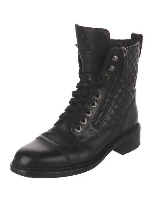 Chanel 2018 Interlocking CC Logo Combat Boots