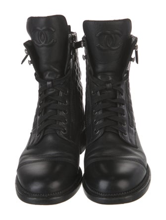 Chanel 2018 Interlocking CC Logo Combat Boots