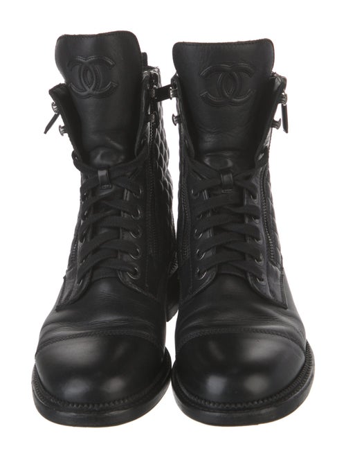 Chanel 2018 Interlocking CC Logo Combat Boots
