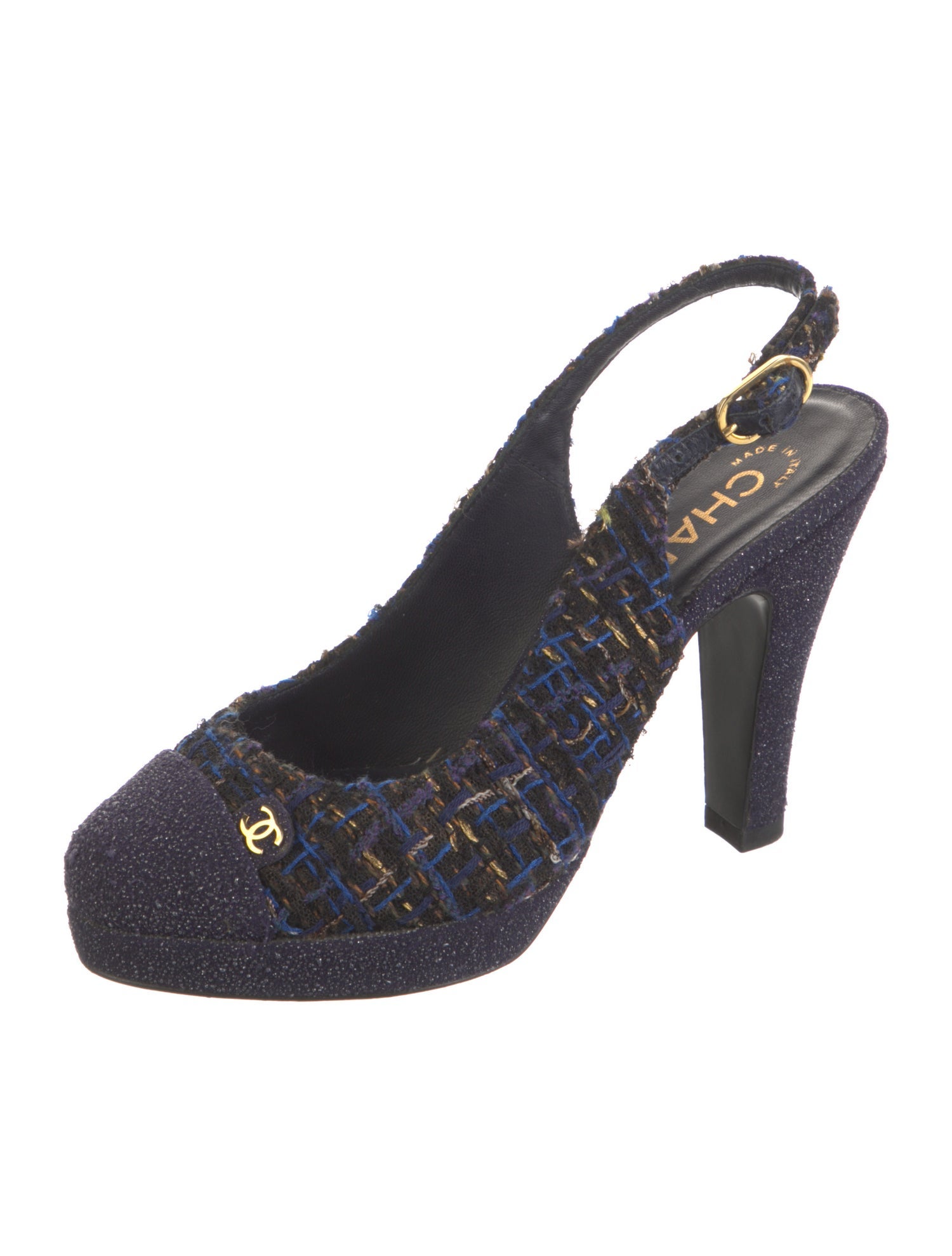 Chanel 2011 Interlocking CC Logo Slingback Pumps