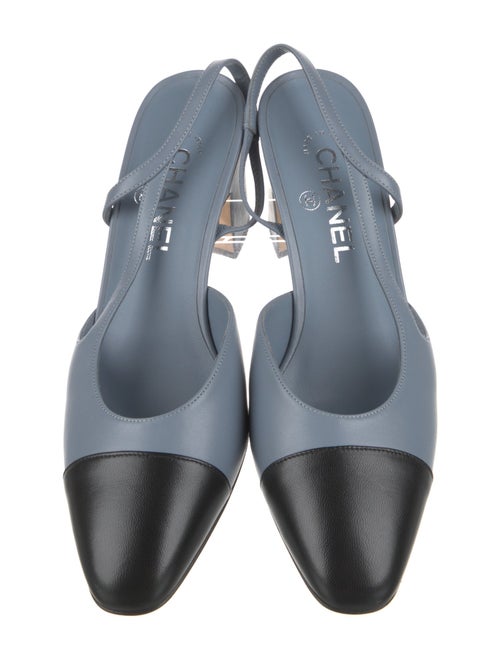 Chanel Interlocking CC Logo Leather Slingback Pumps