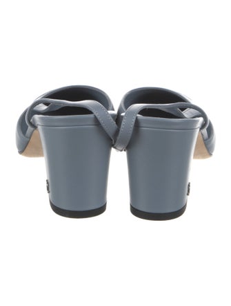 Chanel Interlocking CC Logo Leather Slingback Pumps