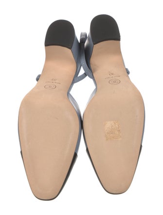 Chanel Interlocking CC Logo Leather Slingback Pumps