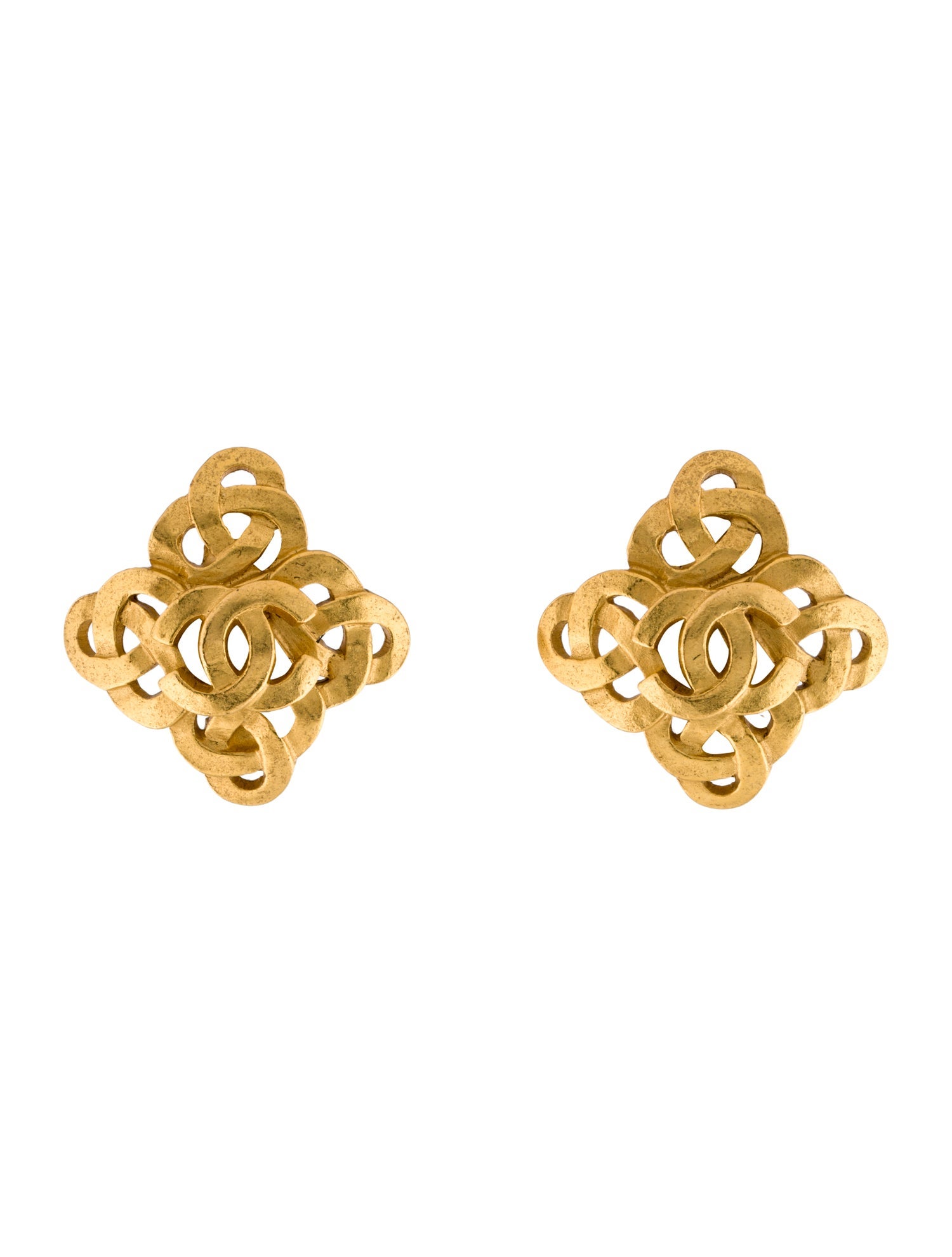 Chanel Vintage CC Knot Clip-On Earrings