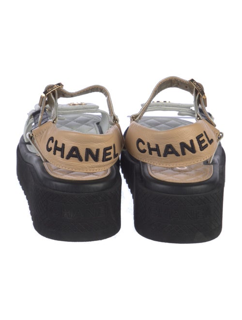 Chanel Interlocking CC Logo Leather Sandals
