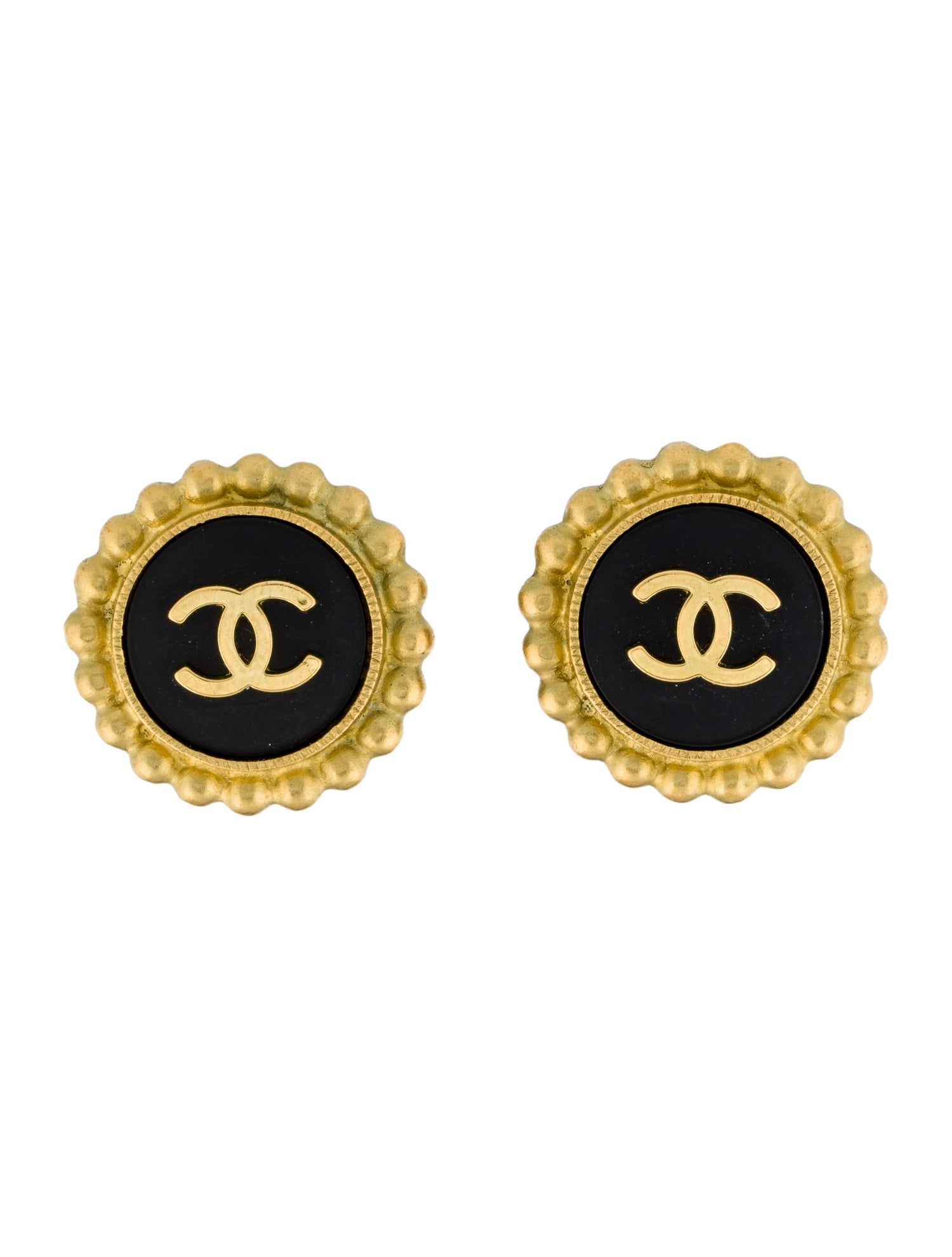 Chanel Vintage Resin CC Clip-On Earrings