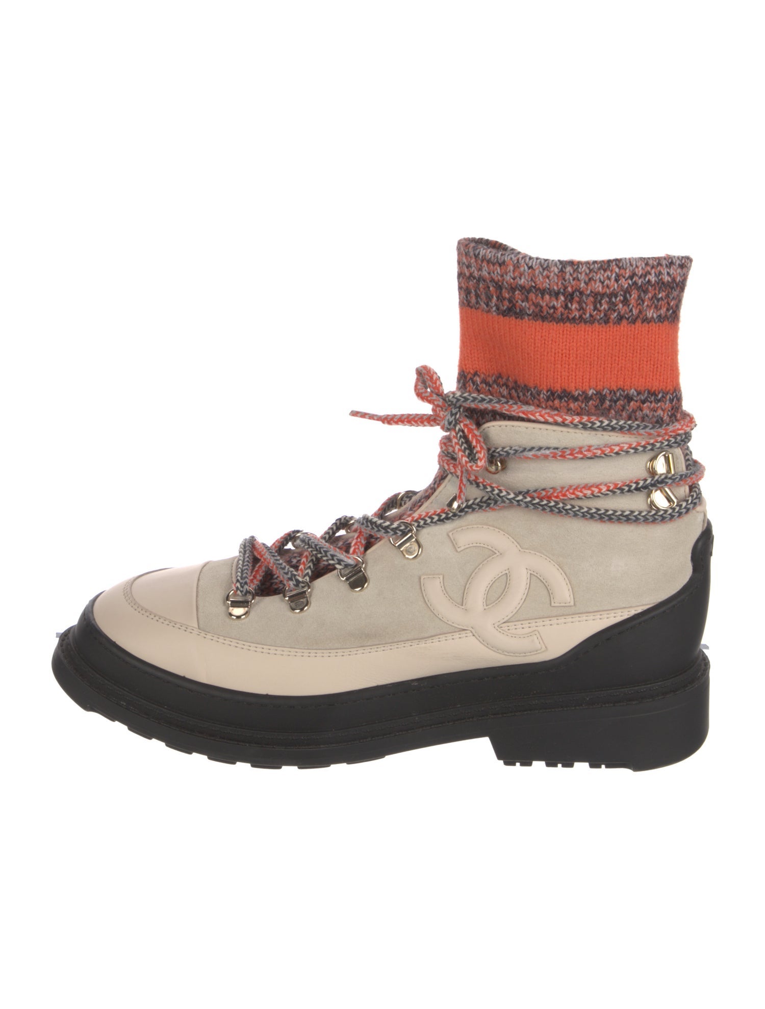 Chanel 2019 Interlocking CC Logo Combat Boots