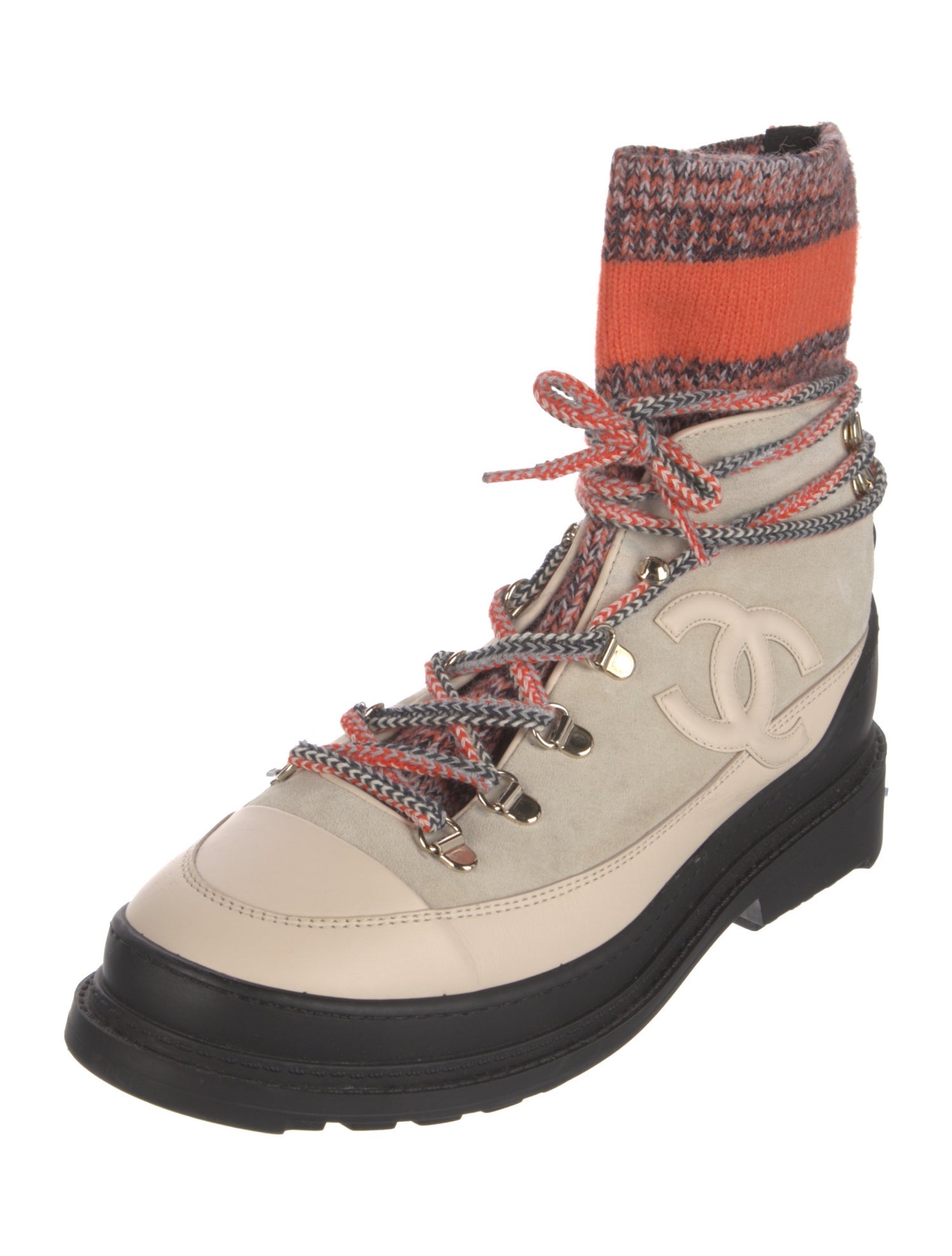 Chanel 2019 Interlocking CC Logo Combat Boots