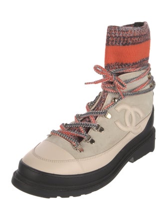 Chanel 2019 Interlocking CC Logo Combat Boots