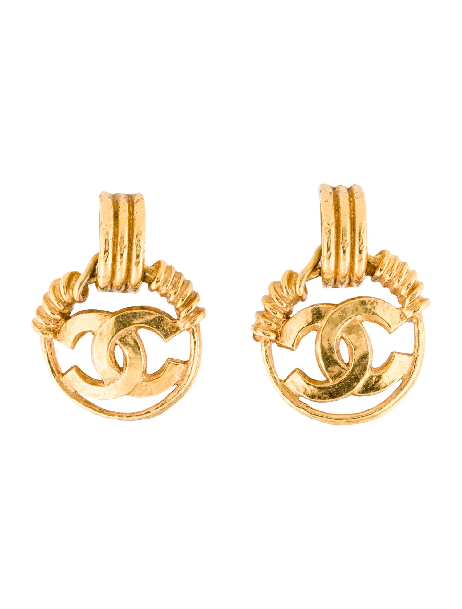 Chanel Vintage CC Drop Clip-On Earrings