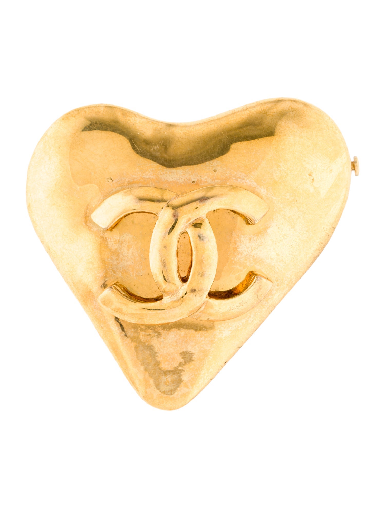 Chanel Vintage CC Heart Brooch