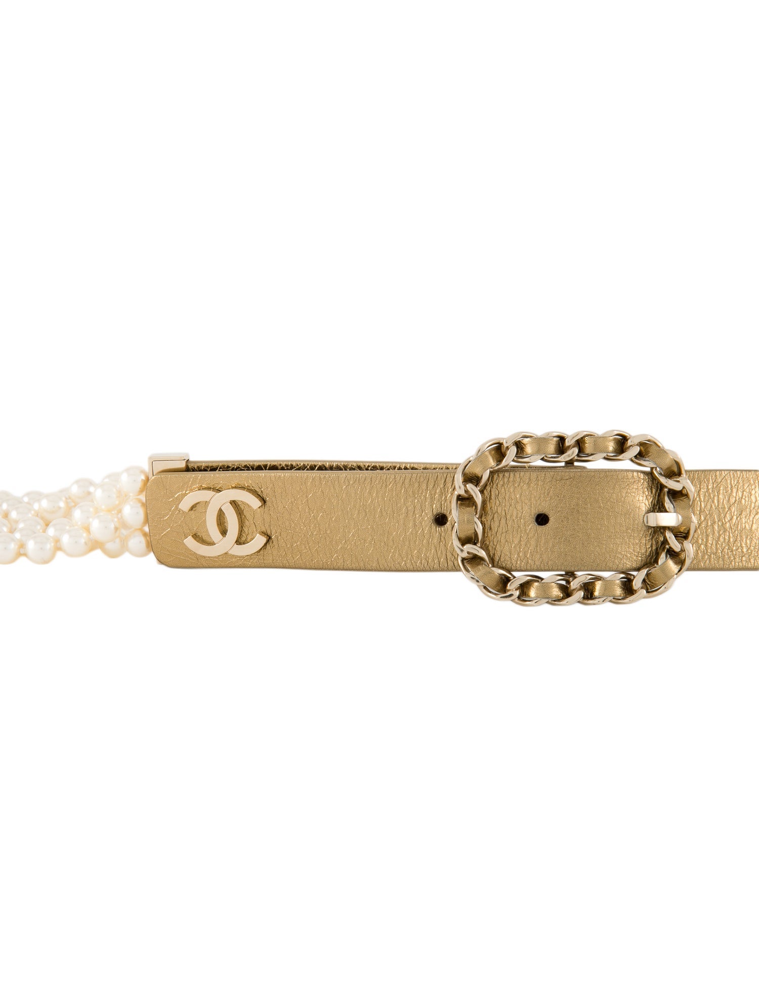 Chanel 2020 Faux Pearl Accents Waist Belt