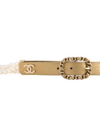 Chanel 2020 Faux Pearl Accents Waist Belt