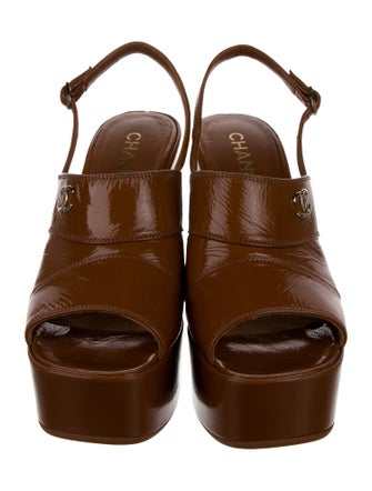 Chanel 2023 Interlocking CC Logo Slingback Sandals