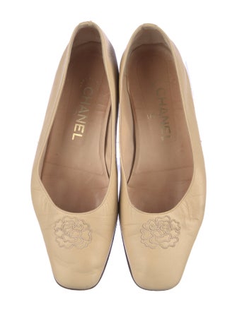 Chanel Camellia Accent Lambskin Ballet Flats