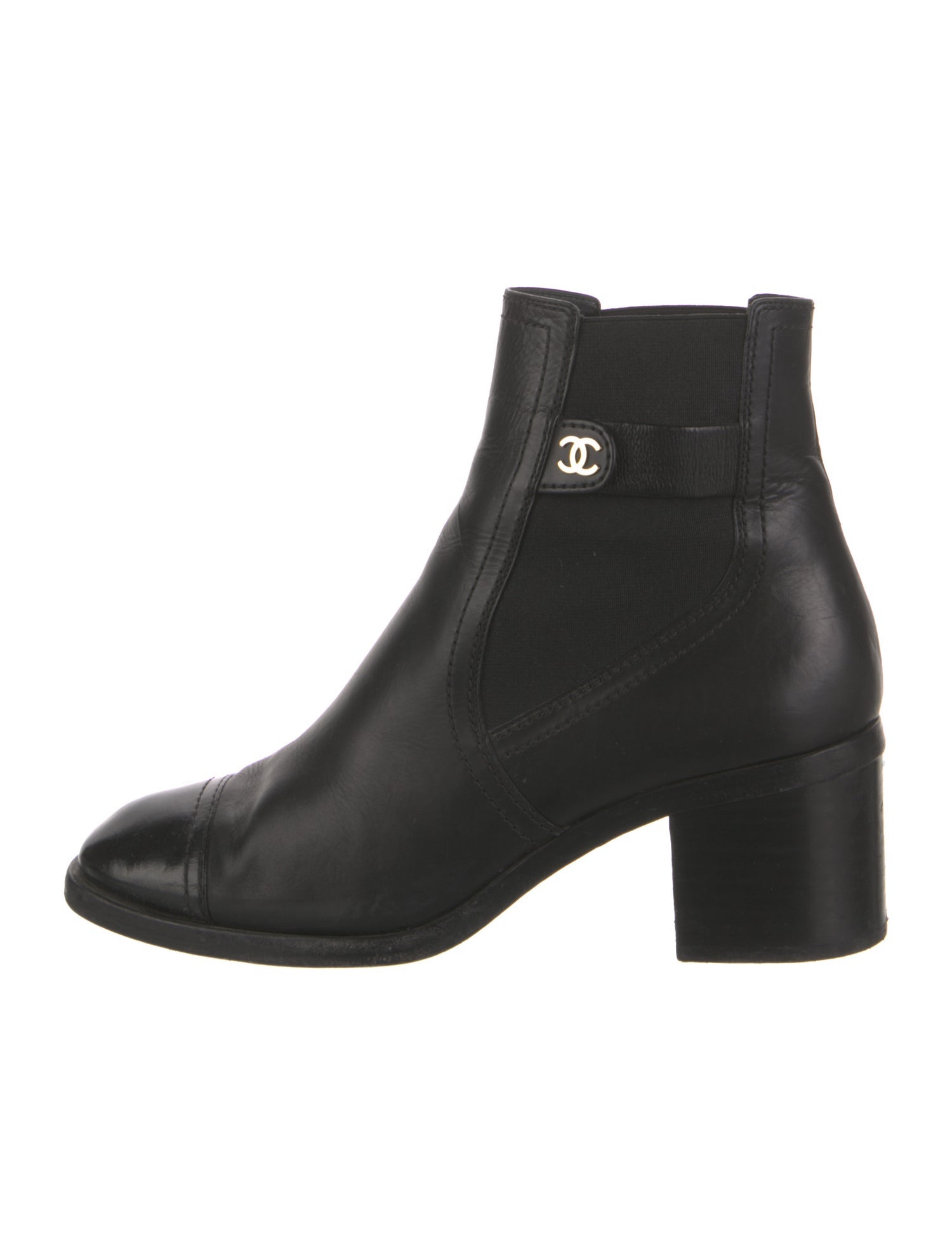 Chanel Interlocking CC Logo Leather Boots