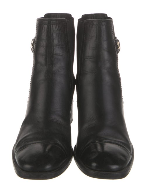 Chanel Interlocking CC Logo Leather Boots