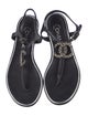 Chanel Interlocking CC Logo Leather T-Strap Sandals