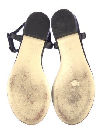 Chanel Interlocking CC Logo Leather T-Strap Sandals