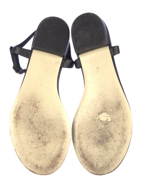 Chanel Interlocking CC Logo Leather T-Strap Sandals