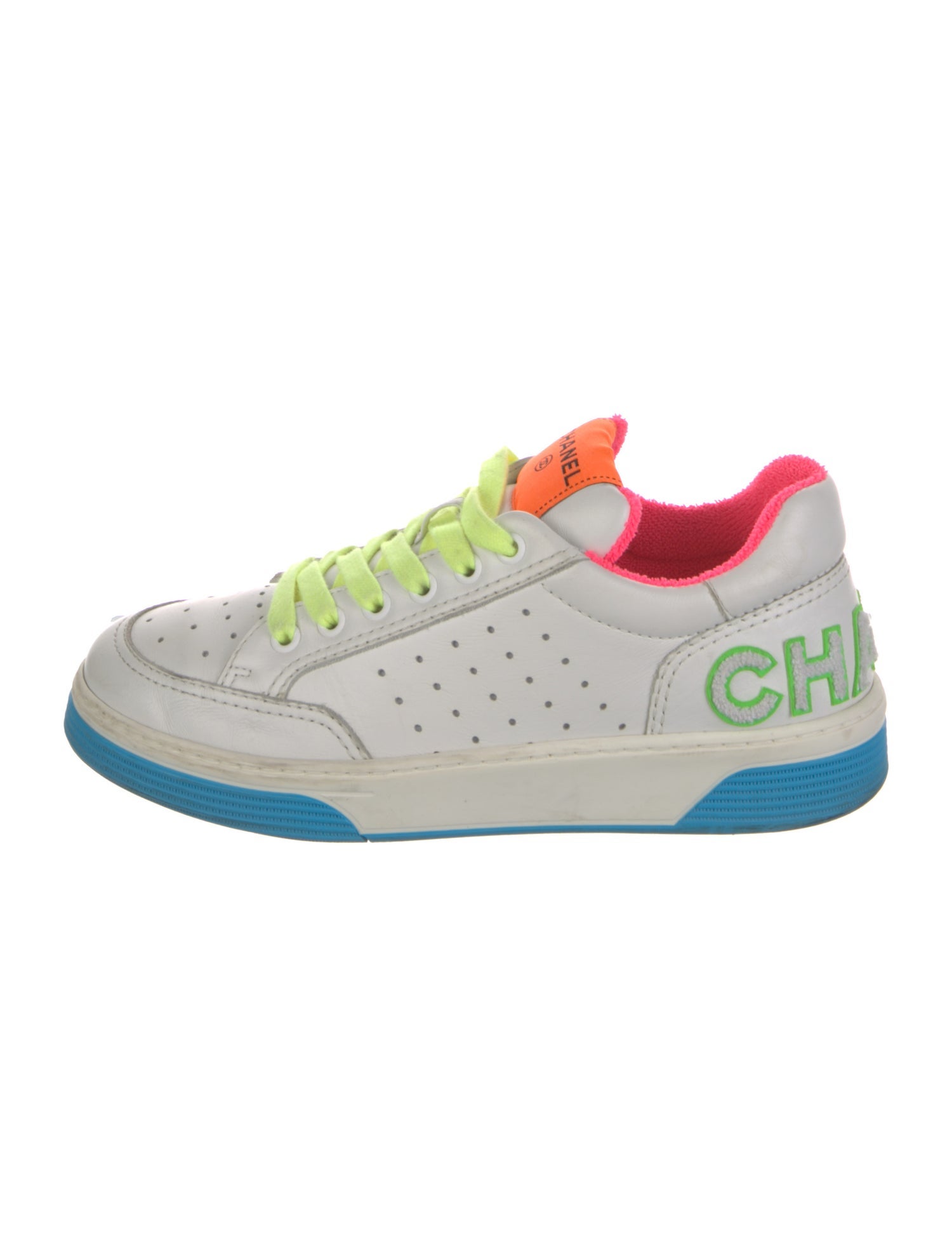 Chanel Interlocking CC Logo Calfskin Sneakers