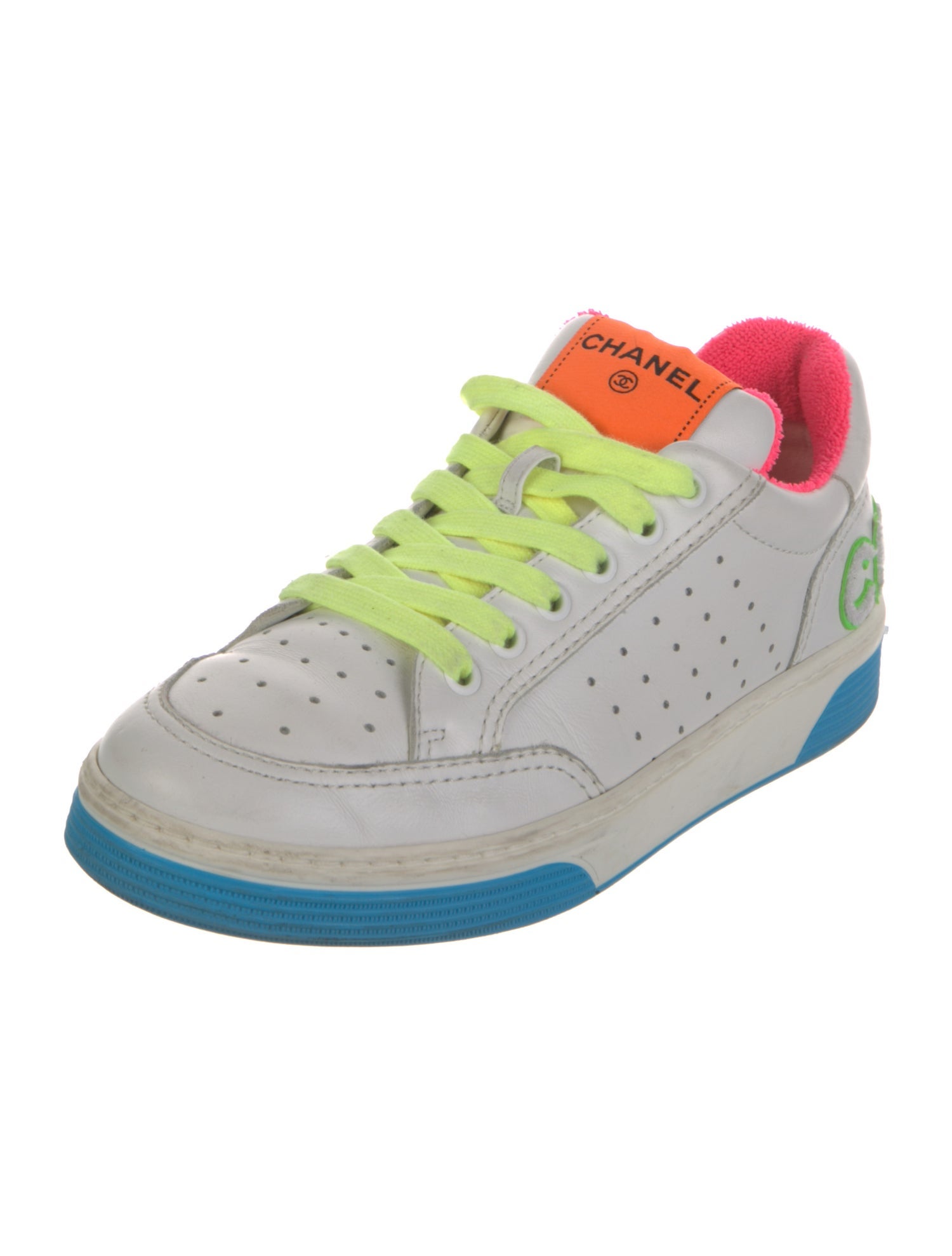 Chanel Interlocking CC Logo Calfskin Sneakers