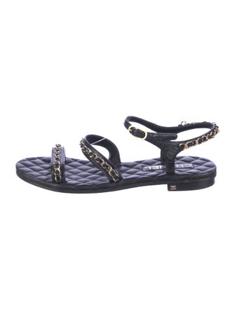 Chanel 2021 Interlocking CC Logo Sandals