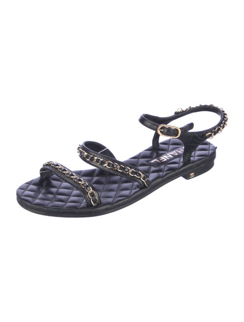 Chanel 2021 Interlocking CC Logo Sandals