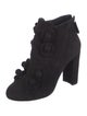 Chanel Interlocking CC Logo Suede Lace-Up Boots