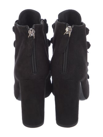 Chanel Interlocking CC Logo Suede Lace-Up Boots