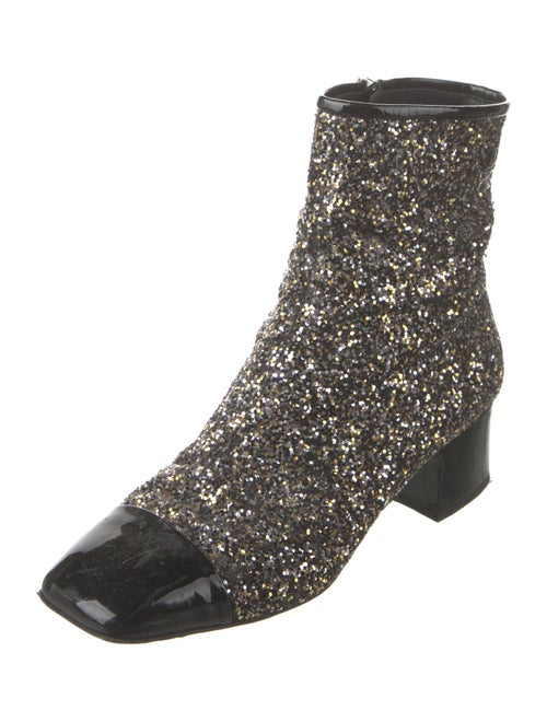 Chanel Interlocking CC Logo Glitter Boots