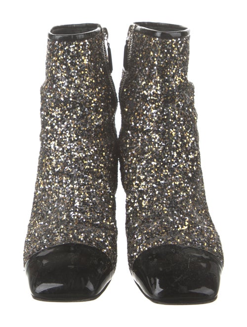 Chanel Interlocking CC Logo Glitter Boots