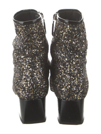 Chanel Interlocking CC Logo Glitter Boots