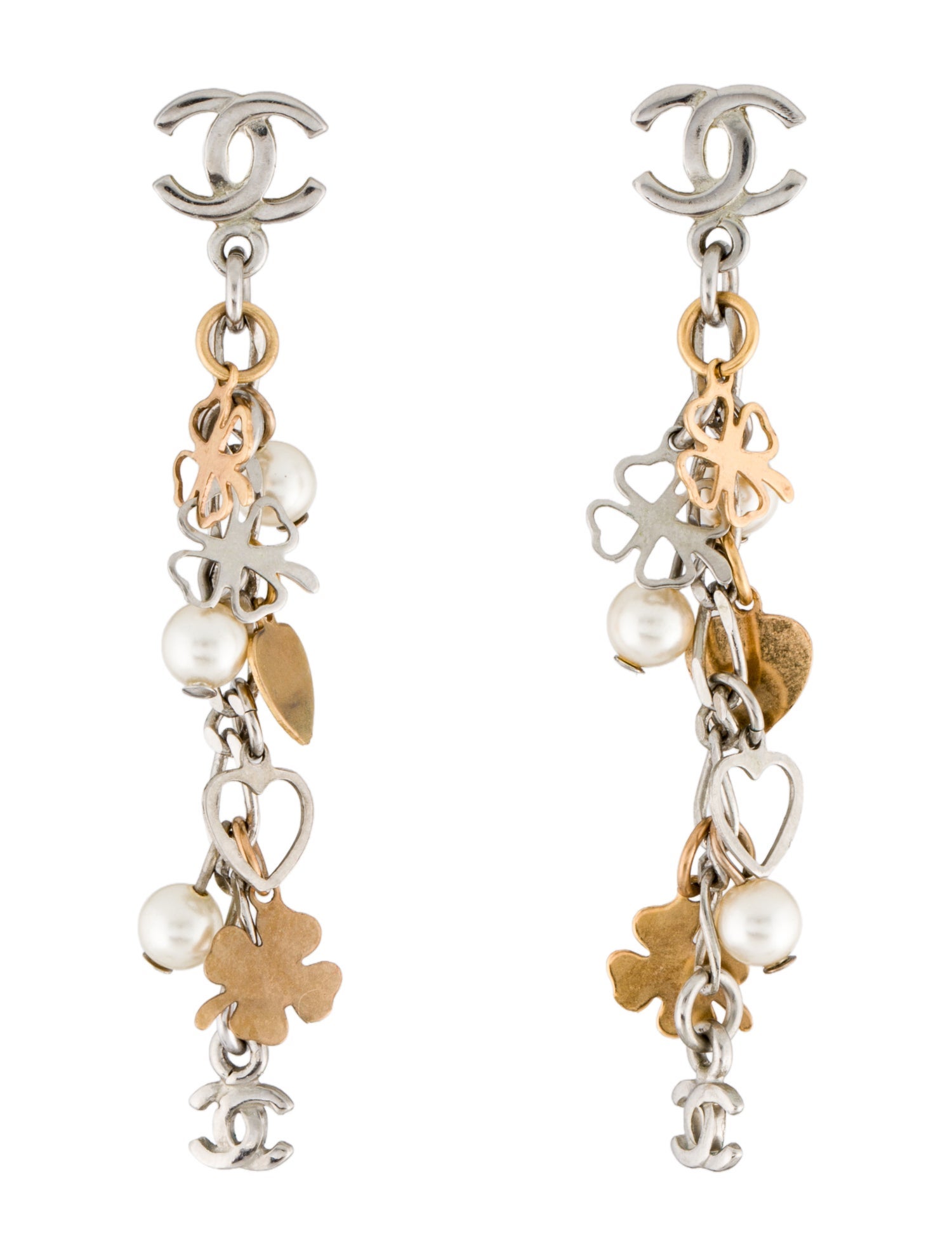 Chanel Faux Pearl Drop Earrings