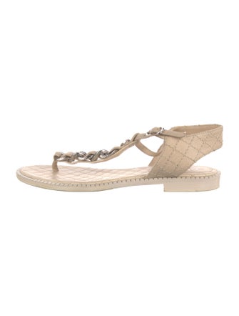 Chanel Interlocking CC Logo Leather Espadrilles