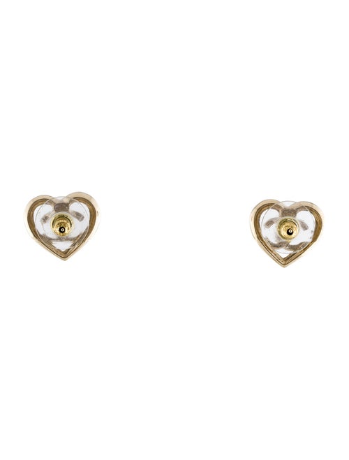 Chanel 2023 Strass Heart CC Stud Earrings