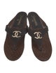 Chanel Interlocking CC Logo Canvas Flip Flops
