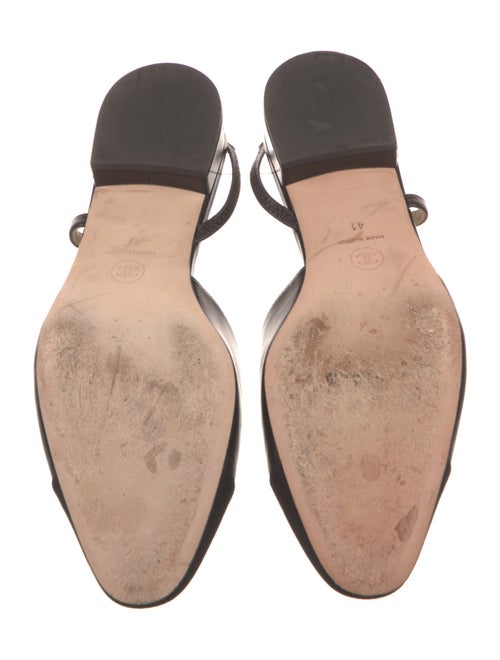 Chanel Leather Grosgrain Trim Slingback Pumps