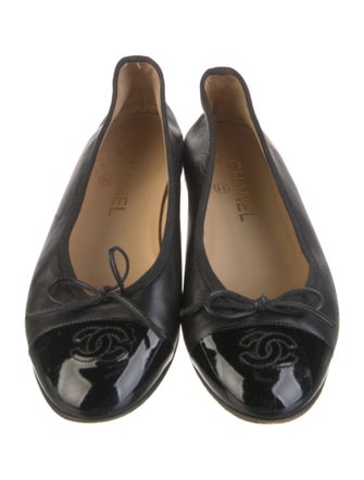 Chanel Interlocking CC Logo Lambskin Ballet Flats