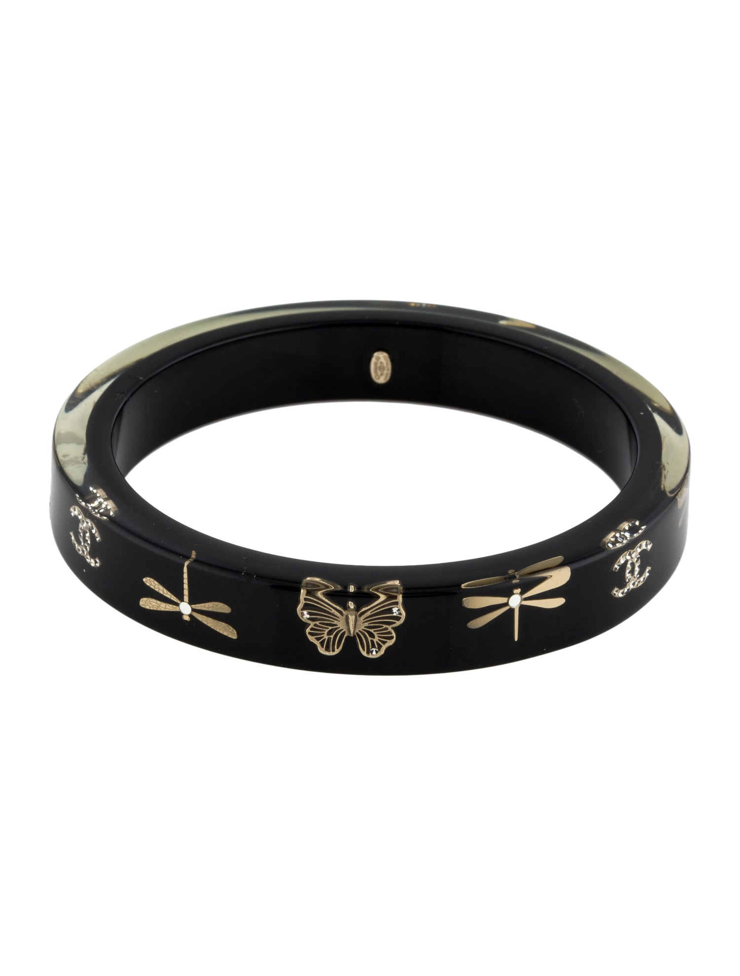Chanel Resin & Strass Dragonfly & Butterfly CC Bangle