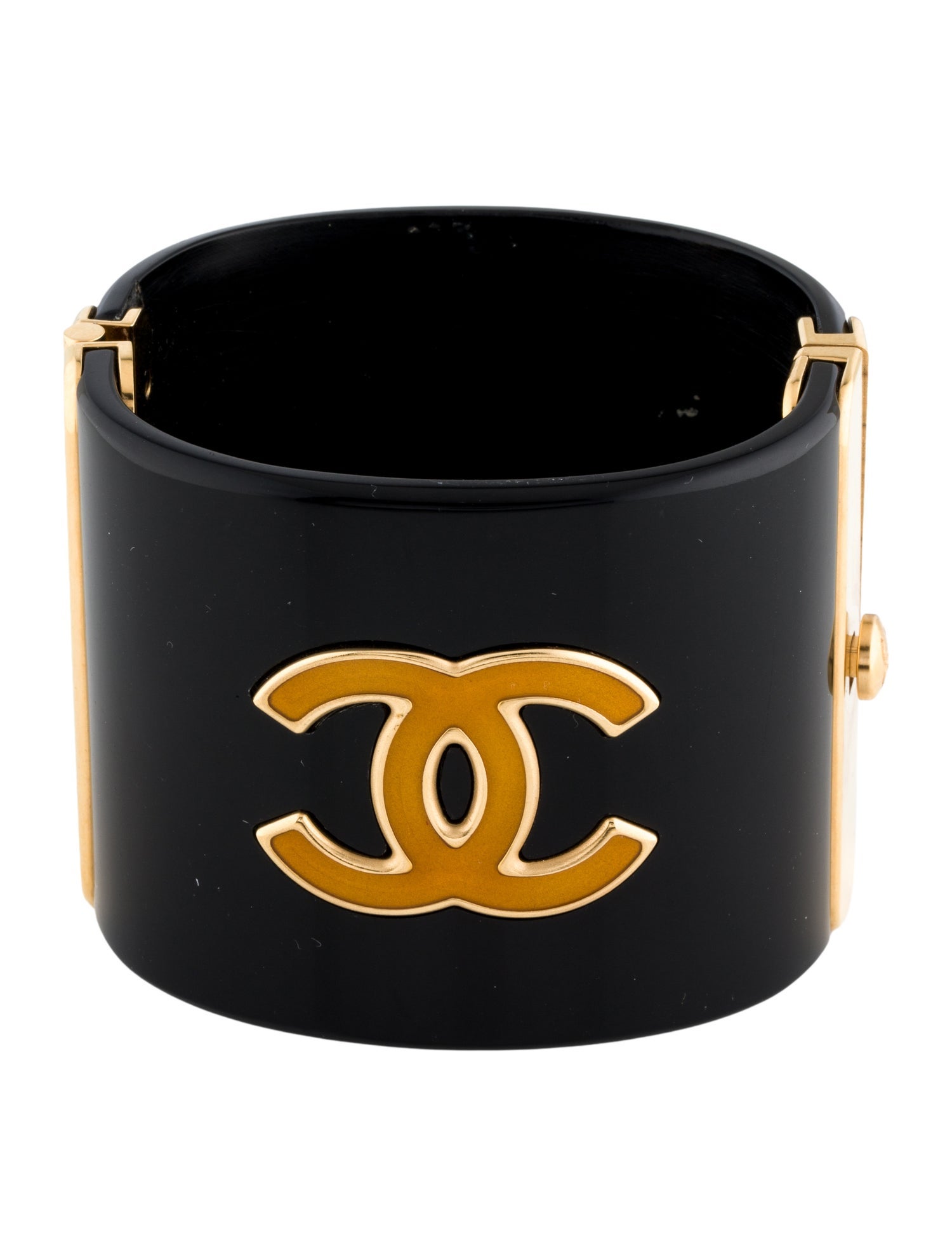 Chanel Enamel & Resin CC Cuff Bracelet
