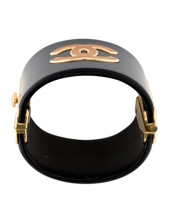 Chanel Enamel & Resin CC Cuff Bracelet