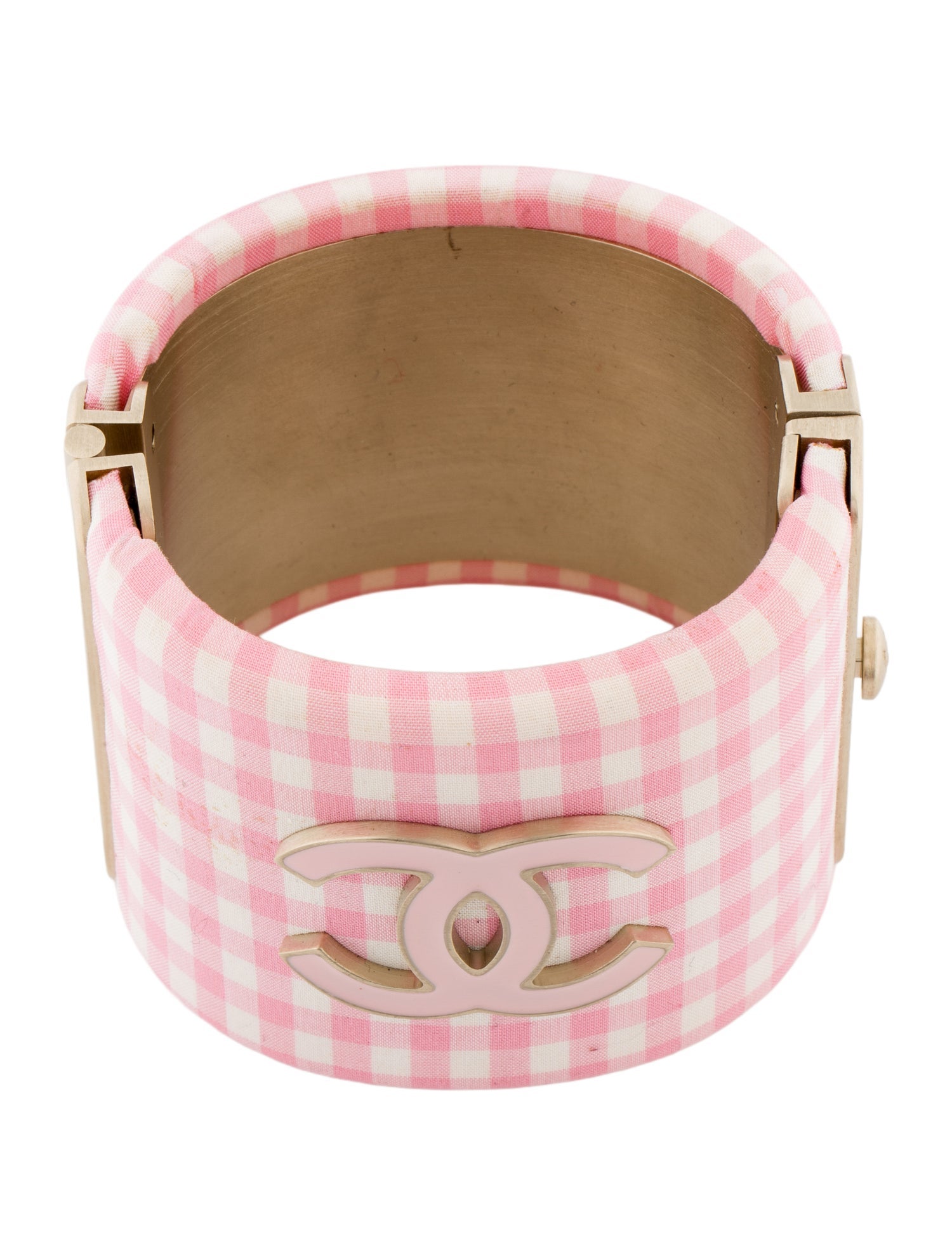 Chanel Gingham CC Hinged Cuff