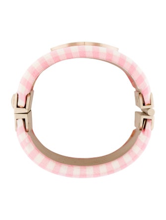 Chanel Gingham CC Hinged Cuff