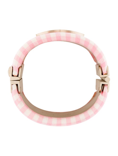 Chanel Gingham CC Hinged Cuff