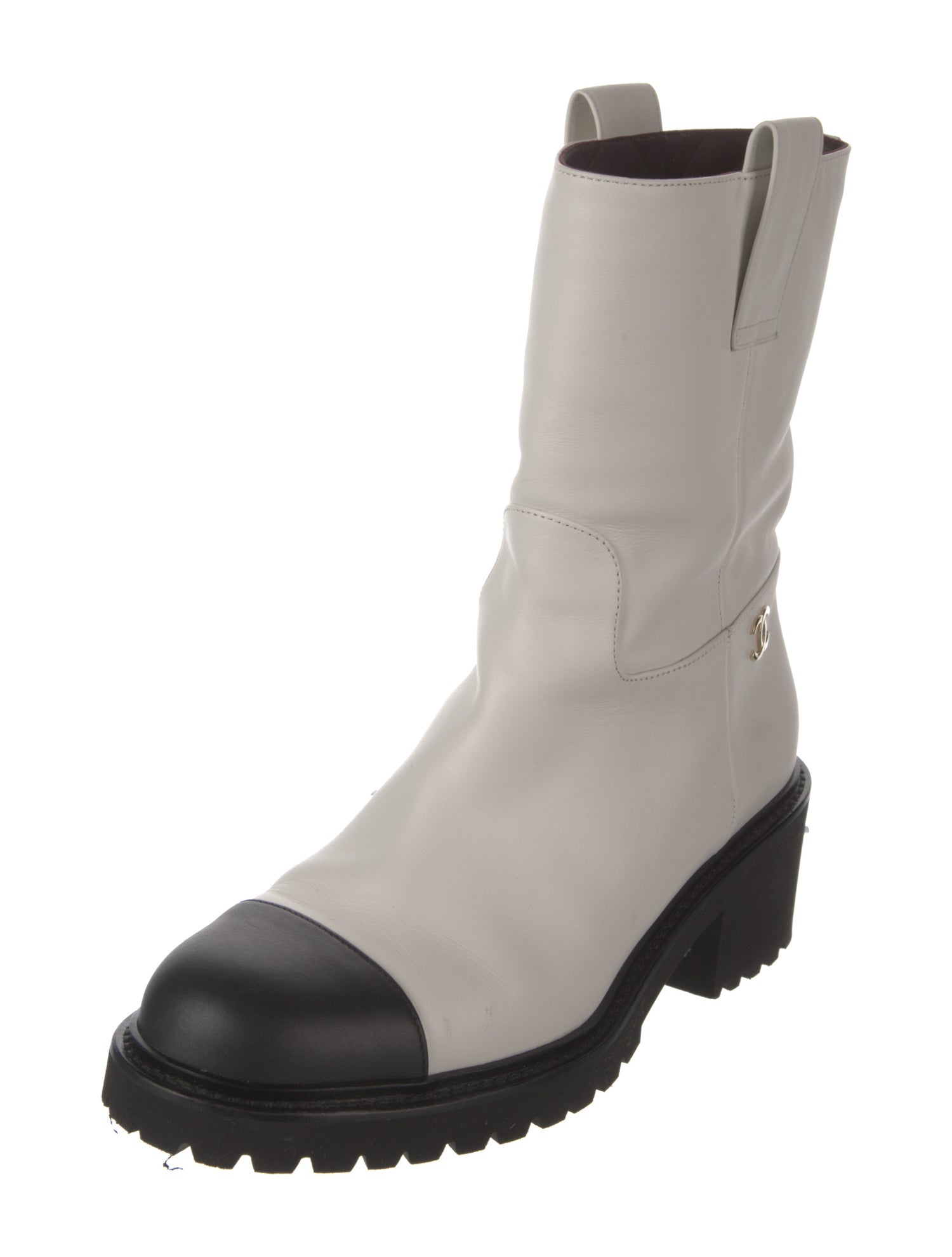 Chanel 2020 Interlocking CC Logo Moto Boots