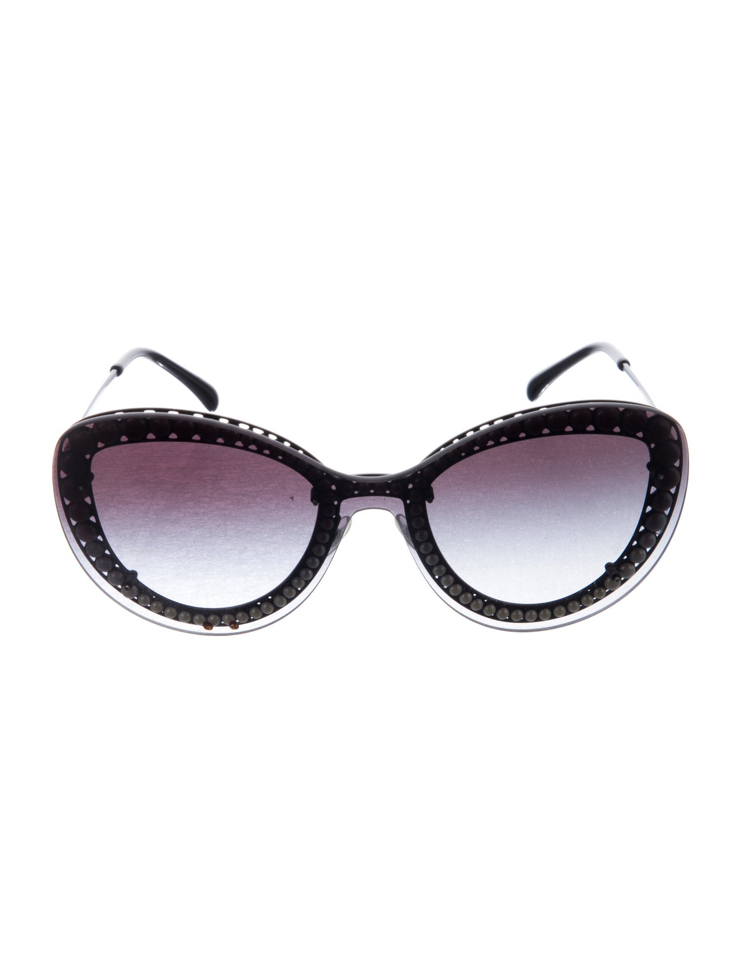 Chanel 2018 Pearl Butterfly Sunglasses Faux Pearl Accents Sunglasses