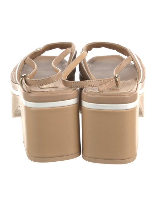 Chanel Interlocking CC Logo Leather Slingback Sandals