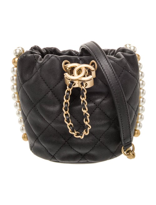 Chanel Mini About Pearls Drawstring Bucket Bag